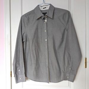NWT Talbots button shirt grey 12 wrinkle resistant